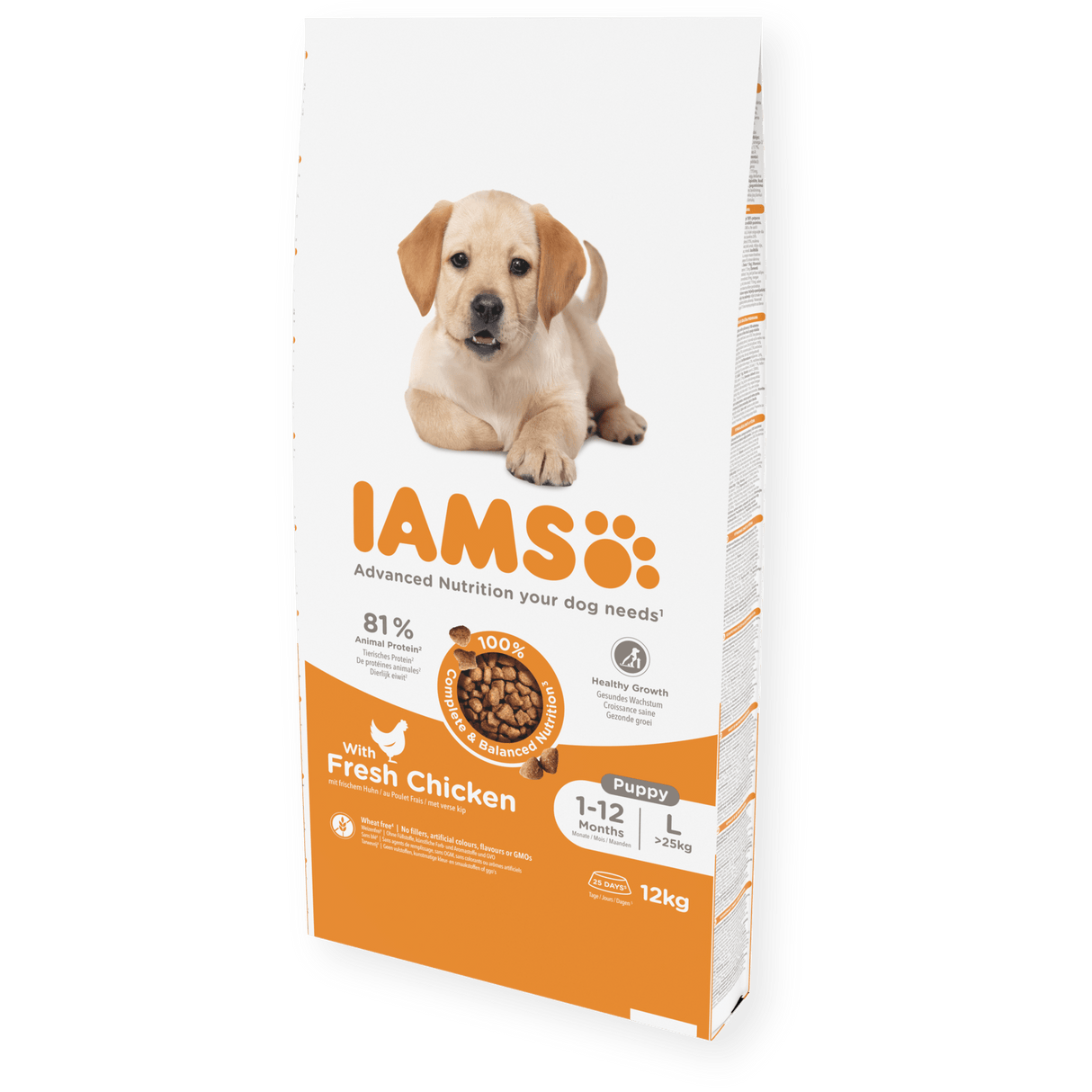 IAMS Puppy Large Breed Fresh Chicken Dry Dog Food, IAMS, 12 kg