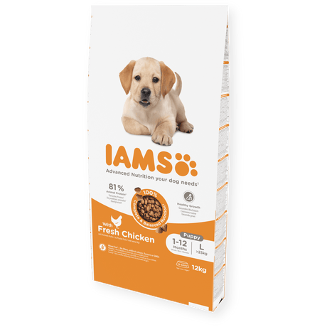 IAMS Puppy Large Breed Fresh Chicken Dry Dog Food, IAMS, 12 kg