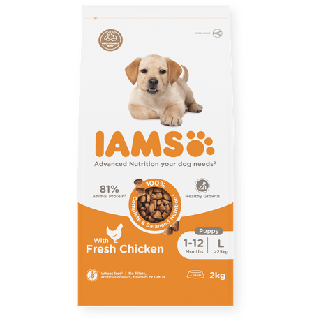 IAMS Puppy Large Breed Fresh Chicken Dry Dog Food, IAMS, 2 x 2 kg