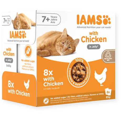IAMS Senior 7+ Delight Chicken in Jelly Wet Cat Food - 8 x 85g, IAMS,