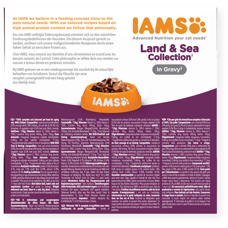 IAMS Senior 7+ Land & Sea Collection in Gravy Wet Cat Food - 8 x 85g, IAMS,