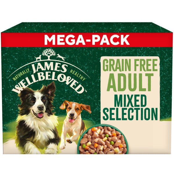 James Wellbeloved Adult Dog Grain Free Mixed Selection in Gravy 48 x 90g Pouches, James Wellbeloved,