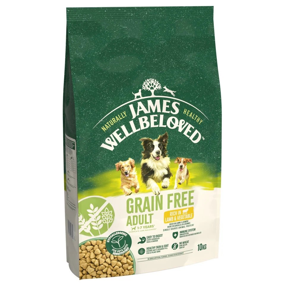 James Wellbeloved Adult Lamb & Veg Grain Free Dry Dog Food - 10kg, James Wellbeloved,