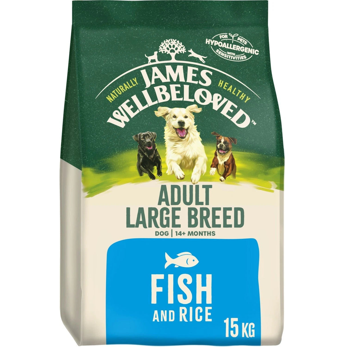 James Wellbeloved Adult Large Breed Fish & Rice Dry Dog Food - 15 kg, James Wellbeloved,