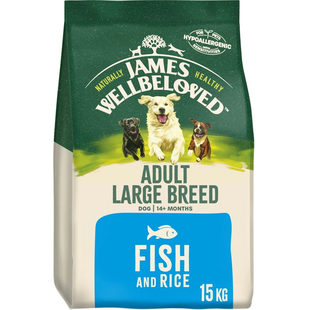James Wellbeloved Adult Large Breed Fish & Rice Dry Dog Food - 15 kg, James Wellbeloved,