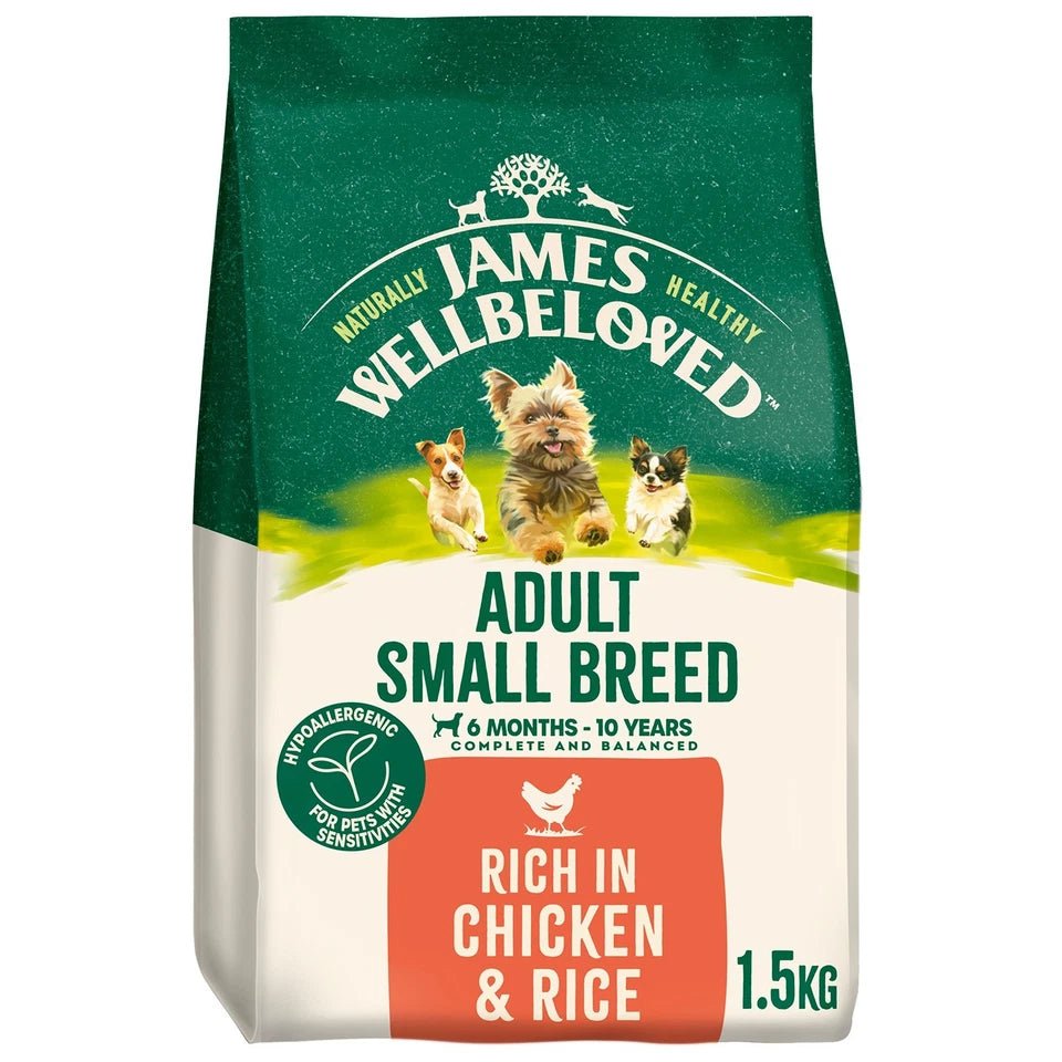 James Wellbeloved Adult Small Breed Chicken & Rice Dry Dog Food, James Wellbeloved, 1.5 kg