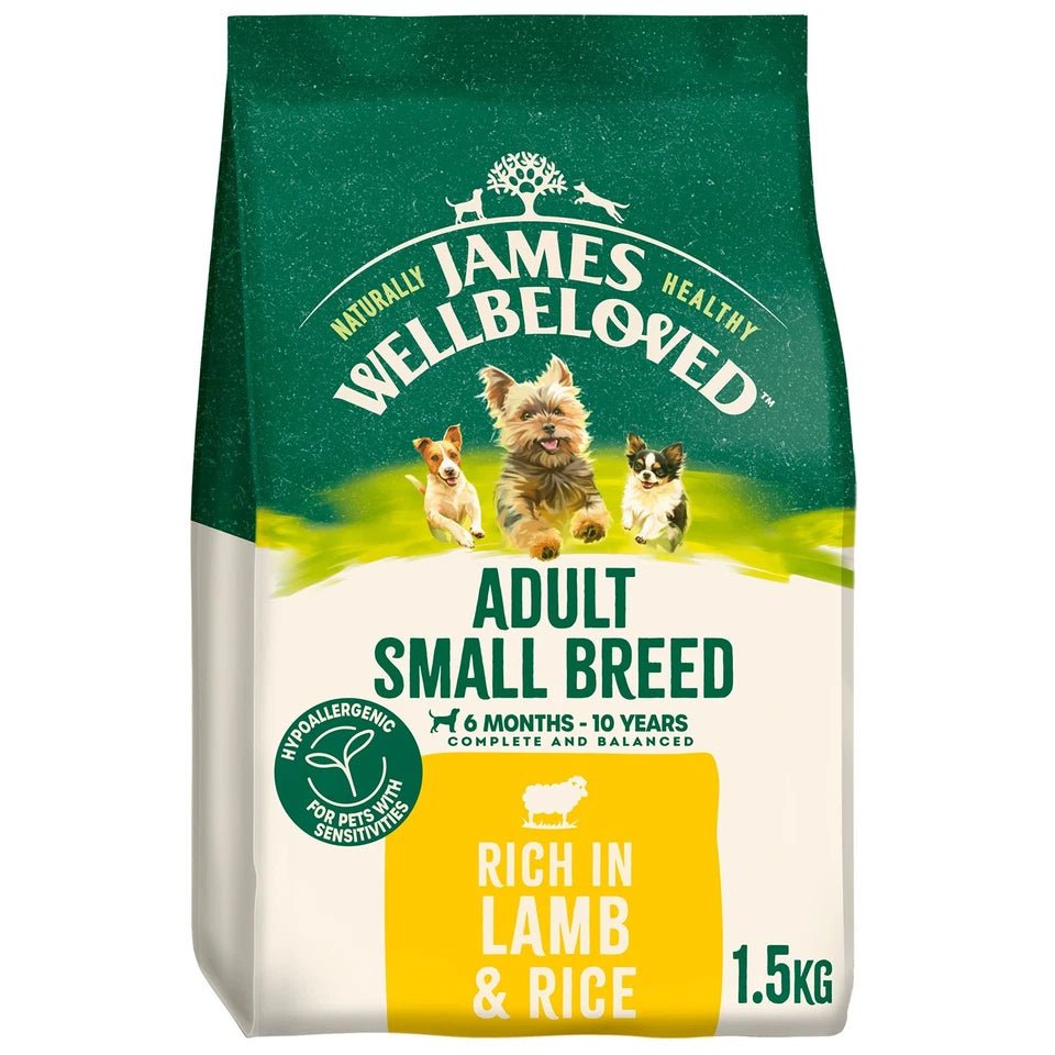 James Wellbeloved Adult Small Breed Lamb & Rice Dry Dog Food, James Wellbeloved, 1.5 kg