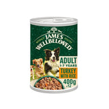 James Wellbeloved Adult Turkey & Rice in Loaf 12x400g Cans Wet Dog Food, James Wellbeloved,