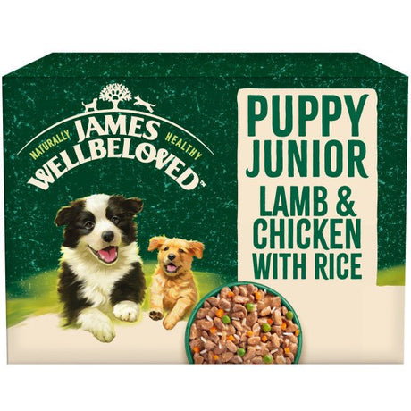 James Wellbeloved Puppy Lamb & Chicken & Rice in Gravy 48 x 90g Pouches, James Wellbeloved,