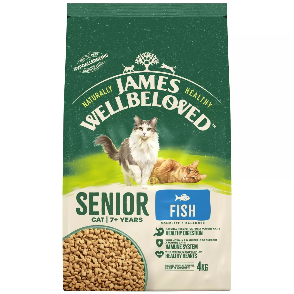 James Wellbeloved Senior Dry Cat Food Fish & Rice, James Wellbeloved, 4 kg