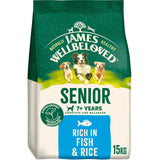James Wellbeloved Senior Fish & Rice Dry Dog Food, James Wellbeloved, 15 kg
