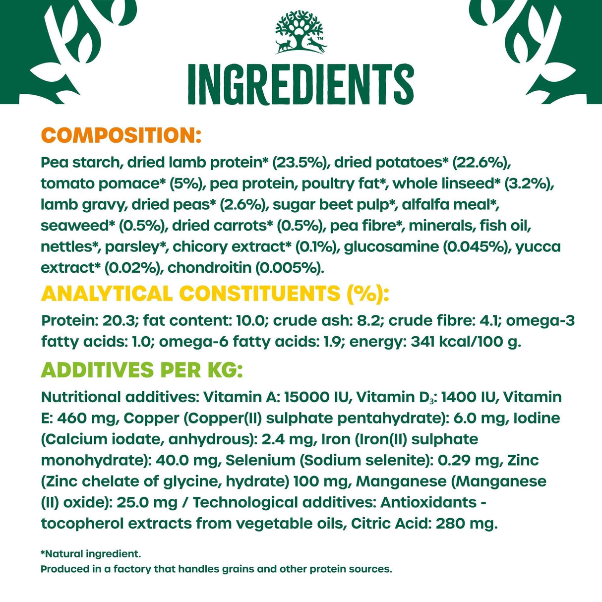 James Wellbeloved Senior Grain Free Lamb & Veg Dry Dog Food, James Wellbeloved, 10 kg