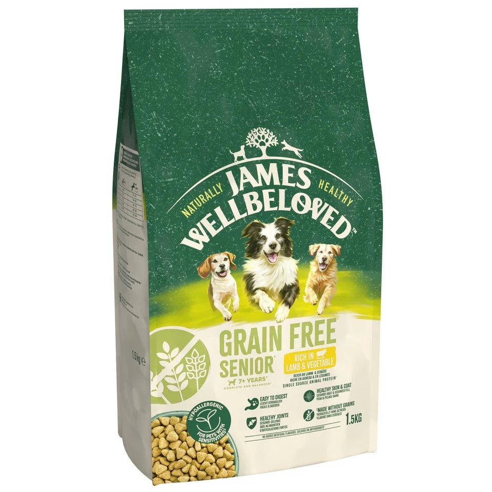 James Wellbeloved Senior Grain Free Lamb & Veg Dry Dog Food, James Wellbeloved, 1.5 kg