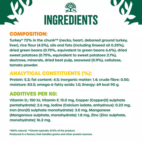 James Wellbeloved Superfoods Turkey in Gravy Wet Adult Dog Food - 48 x 90g, James Wellbeloved,