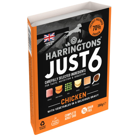 Harringtons Just 6 Chicken with Veg & Gravy Grain-Free Wet Dog Food - 8 x 380g