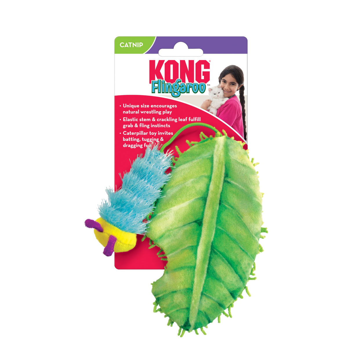 Kong Cat Flingaroo Caterpillar Toy, Kong,