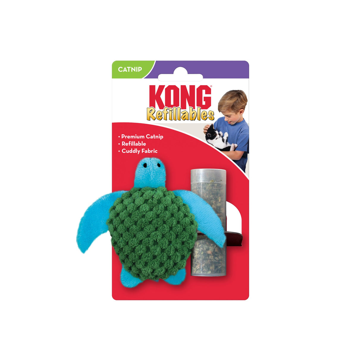 Kong Cat Refillable Catnip Turtle Toy, Kong,