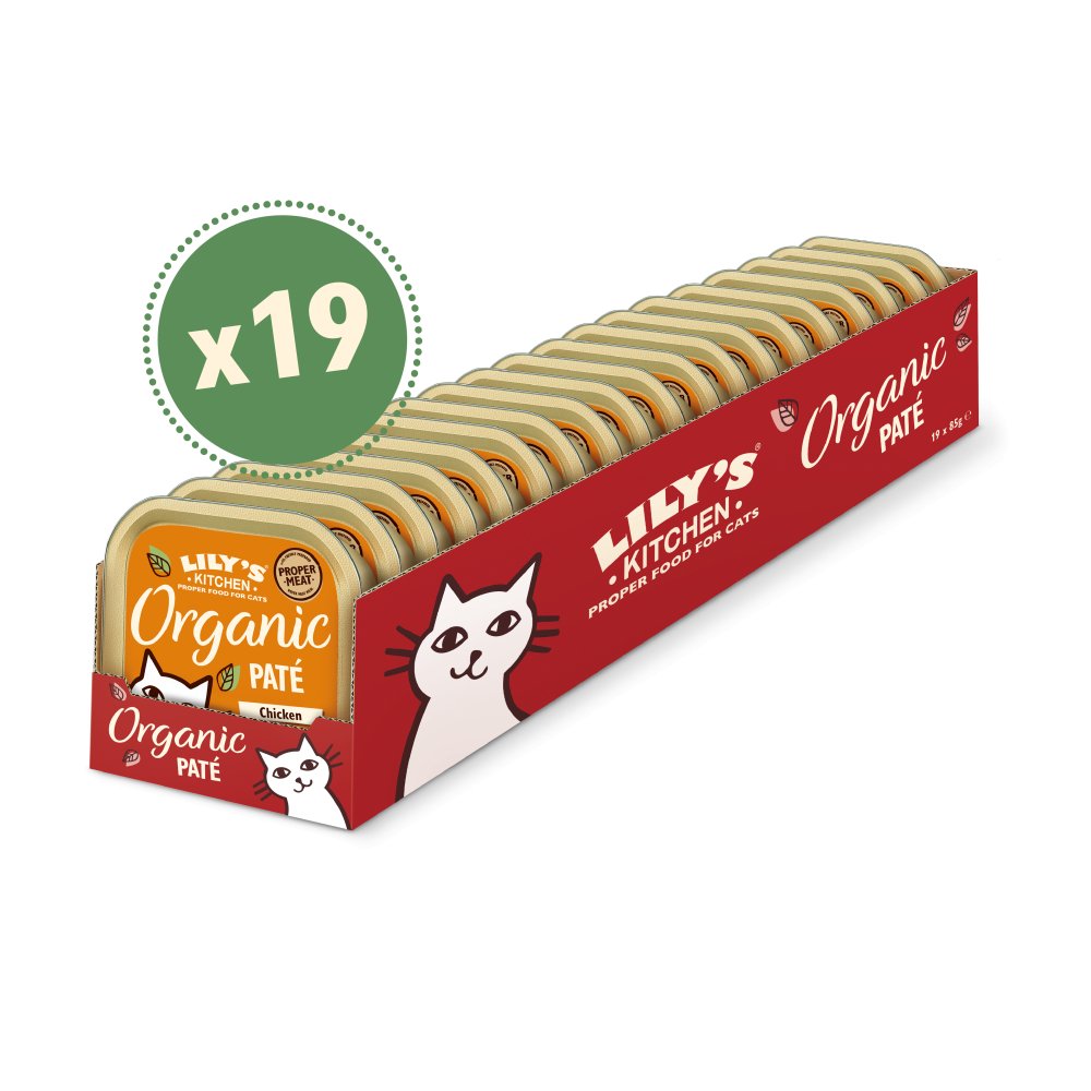 Lily's Kitchen Cat Organic Chicken Paté - 19 x 85g Trays, Lily's Kitchen,