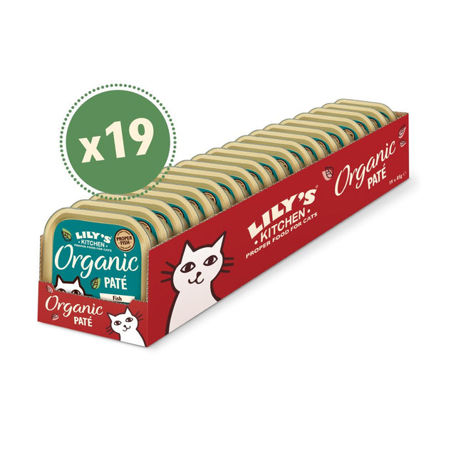 Lily's Kitchen Cat Organic Fish Paté - 19 x 85g Trays, Lily's Kitchen,