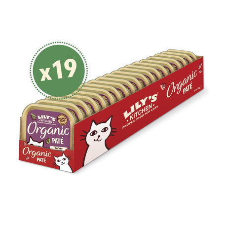 Lily's Kitchen Cat Organic Turkey Paté - 19 x 85g Trays, Lily's Kitchen,