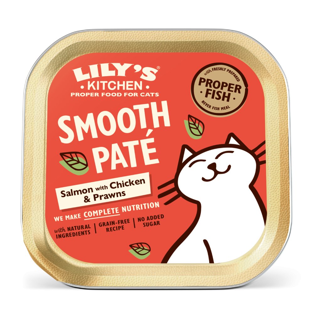 Lily's Kitchen Cat Smooth Pate Salmon with Chicken & Prawns - 19 x 85g, Lily's Kitchen,