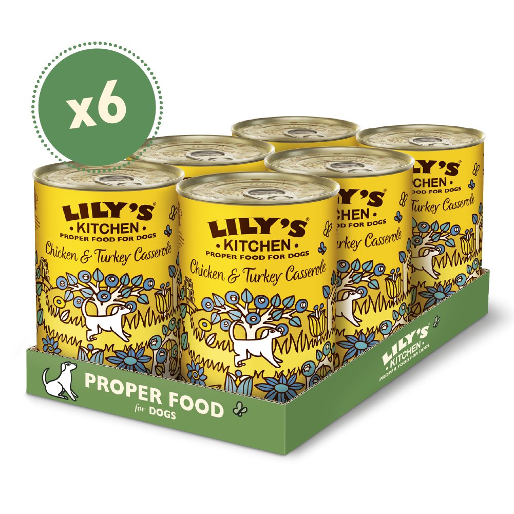 Lily's Kitchen Chicken & Turkey Casserole - 6 x 400g Cans, Lily's Kitchen,