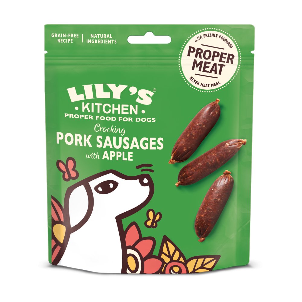 Lily's Kitchen Cracking Pork with Apple Sausage Treats - 8 x 70g, Lily's Kitchen,