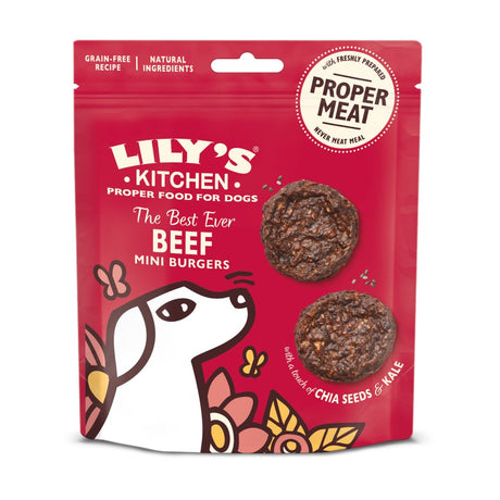 Lily's Kitchen The Best Ever Beef Mini Burgers Dog Treats - 8 x 70g, Lily's Kitchen,