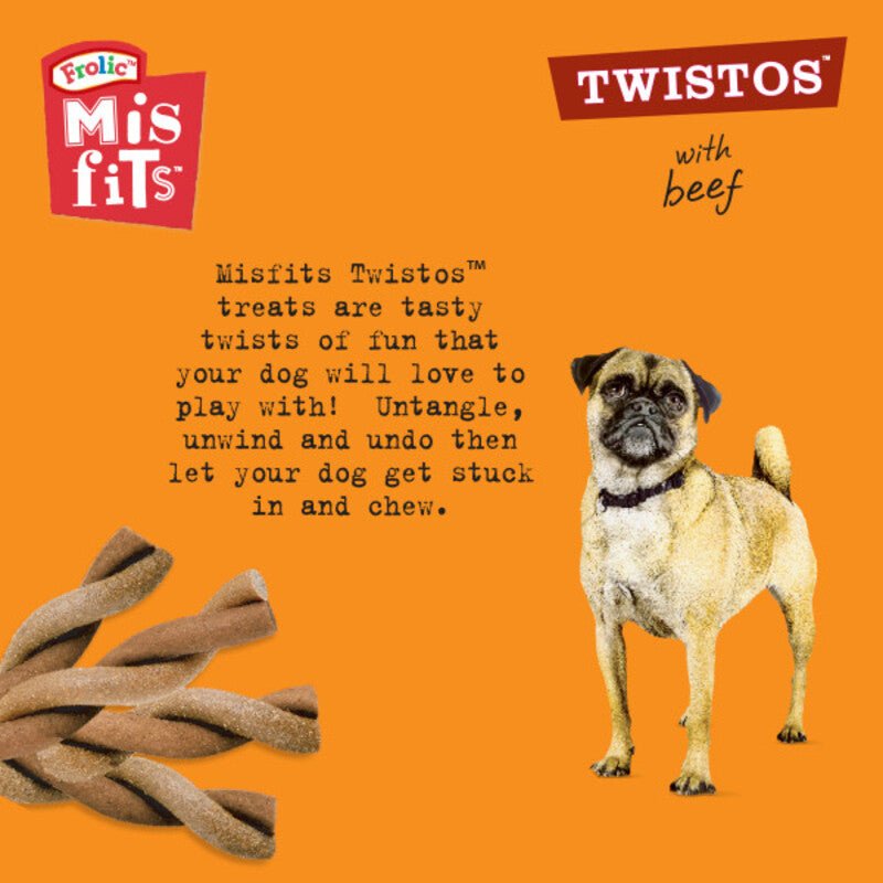 Misfits Twistos Beef Dog Treats - 18 Pack, Pedigree,