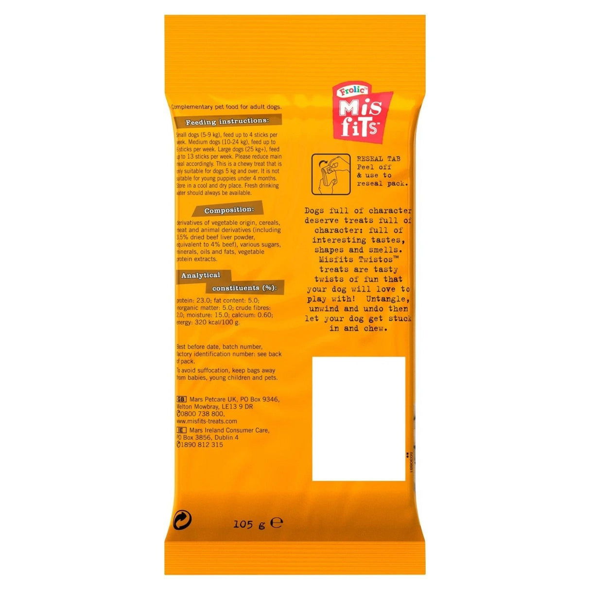 Misfits Twistos Beef Dog Treats - 18 Pack, Pedigree,