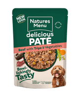 Natures Menu Beef with Tripe and Veg Dog Pouches - 8 x 300g, Natures Menu,