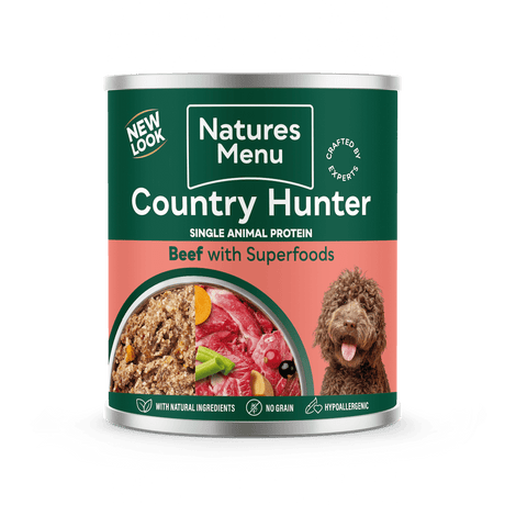 Natures Menu Country Hunter Beef with Superfoods Cans - 6x 600g, Natures Menu,