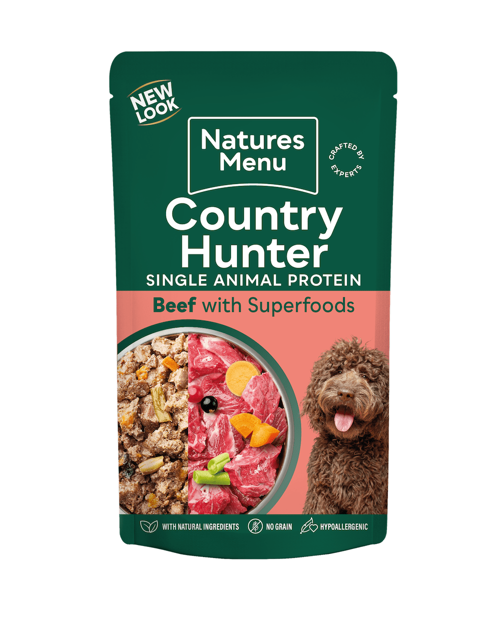 Natures Menu Country Hunter Beef with Superfoods Pouch - 18 x 150g, Natures Menu,