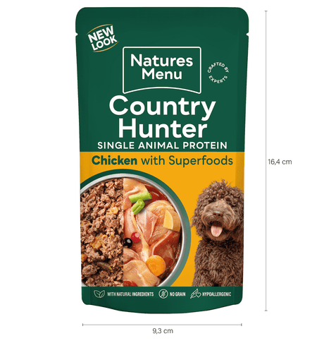 Natures Menu Country Hunter Chicken with Superfoods Pouch - 18 x 150g, Natures Menu,