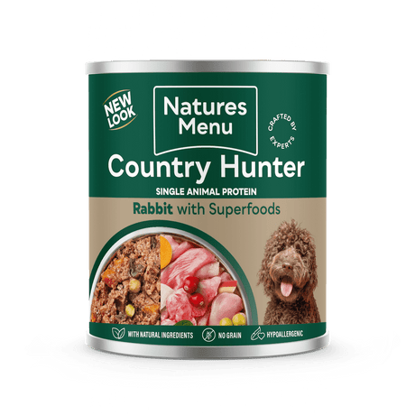 Natures Menu Country Hunter Rabbit with Superfoods Can - 6x 600g, Natures Menu,