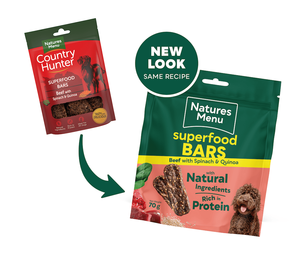 Natures Menu Country Hunter Superfood Bar Beef Dog Treats 7 x 100g, Natures Menu,