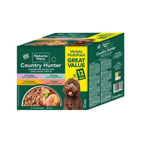 Natures Menu Country Hunter Superfood Meat Selection Pouch - 36 x 150g, Natures Menu,