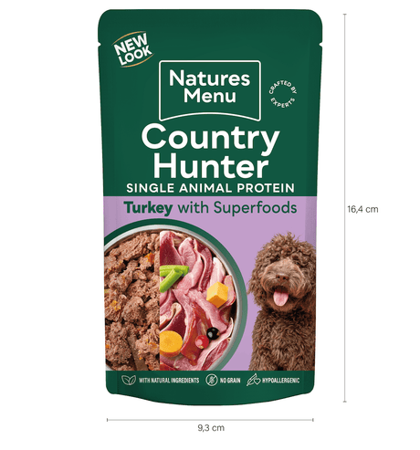 Natures Menu Country Hunter Turkey with Superfoods Pouch - 18 x 150g, Natures Menu,