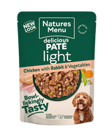 Natures Menu Light Chicken with Rabbit Pouch - 8 x 300g, Natures Menu,