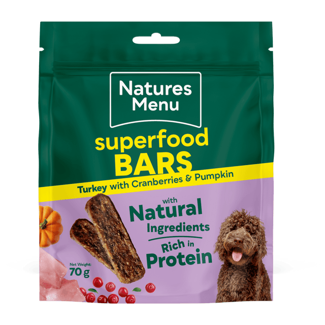 Natures Menu Superfood Bars Turkey Dog Treats - 9 x 70g, Natures Menu,