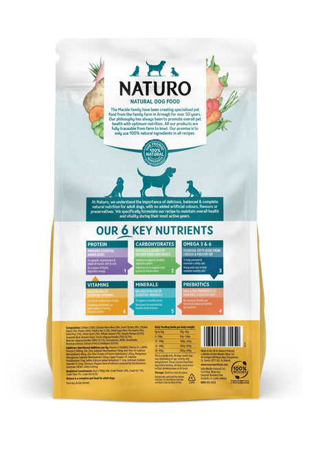 Naturo Adult Dog Grain Free Dry Chicken and Potato with Vegetables, Naturo, 4x2kg