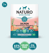 Naturo Adult Dog Grain Free Salmon with Potato and Vegetables Trays 7x400g, Naturo,