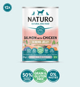 Naturo Adult Dog Grain & Gluten Free Salmon with Chicken in Herb Jelly Tins 12x390g, Naturo,
