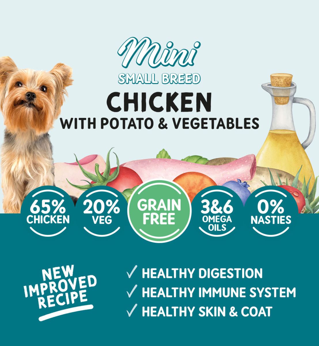 Naturo Adult Mini Dog Grain Free Chicken with Potato & Veg Pouches 150g x 8, Naturo,