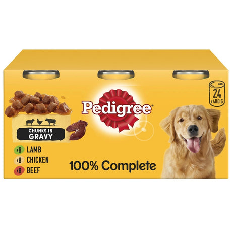 Pedigree Adult Wet Dog Food Tins Mixed Selection in Gravy - 24 x 400g, Pedigree,