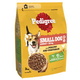 Pedigree Complete Adult Small Dog Dry Food with Poultry and Veg - 3x3kg, Pedigree,