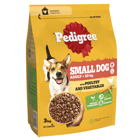 Pedigree Complete Adult Small Dog Dry Food with Poultry and Veg - 3x3kg, Pedigree,