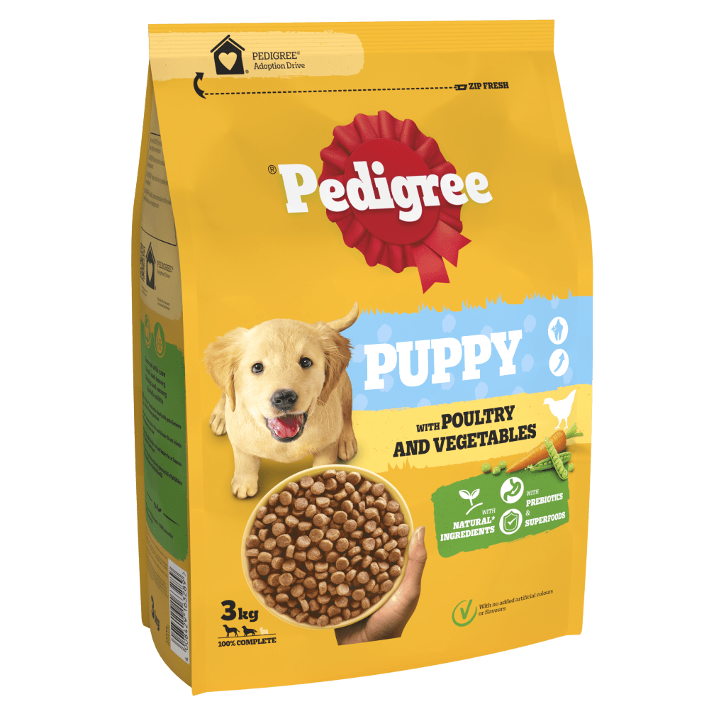 Pedigree Complete Junior Puppy Dry Dog Food with Poultry and Veg, Pedigree, 3 x 3kg