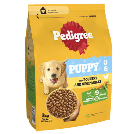 Pedigree Complete Junior Puppy Dry Dog Food with Poultry and Veg, Pedigree, 3 x 3kg