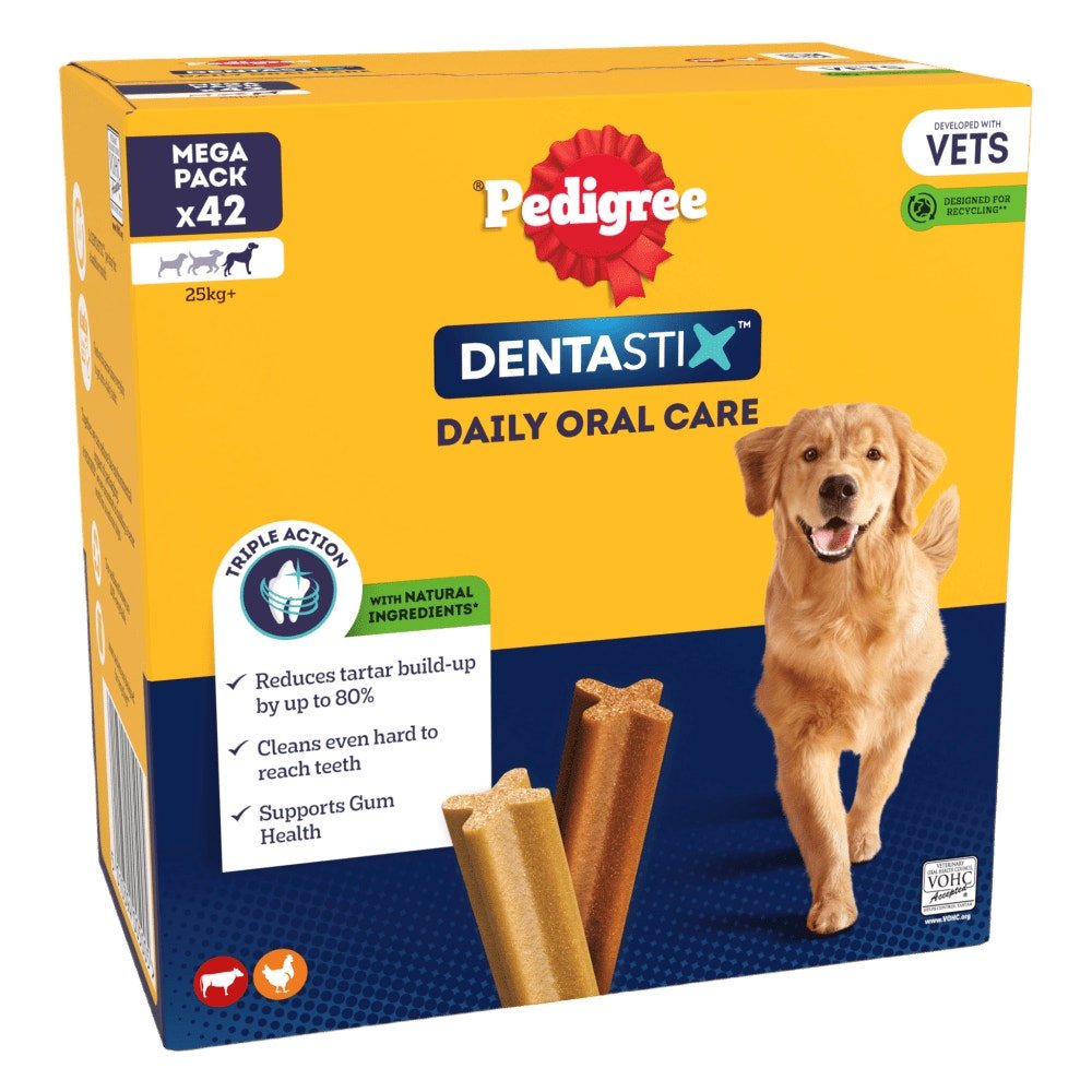 Pedigree Dentastix Daily Large Dog Dental Chew Treat, Pedigree, 42 Stick Mega Pack